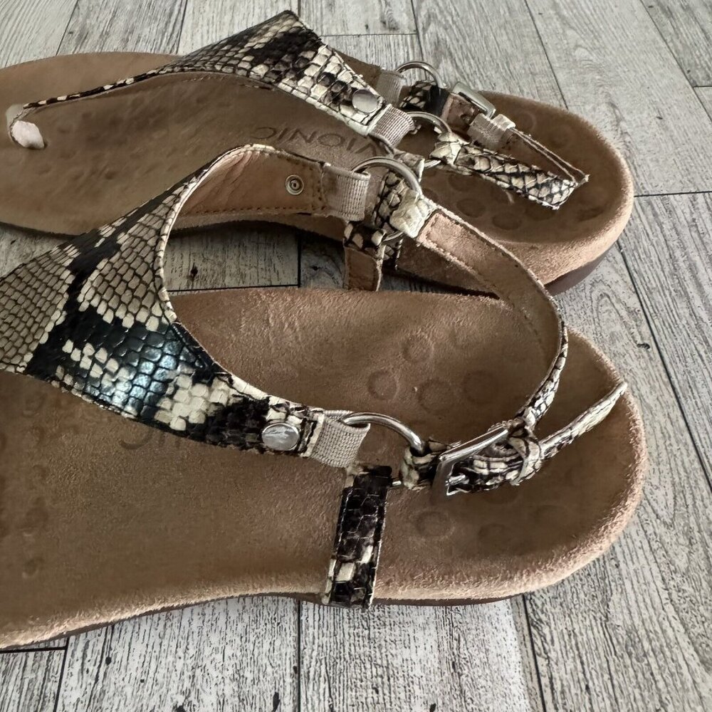 Vionic Kirra Snake Print Thong Backstrap Sandals … - image 2